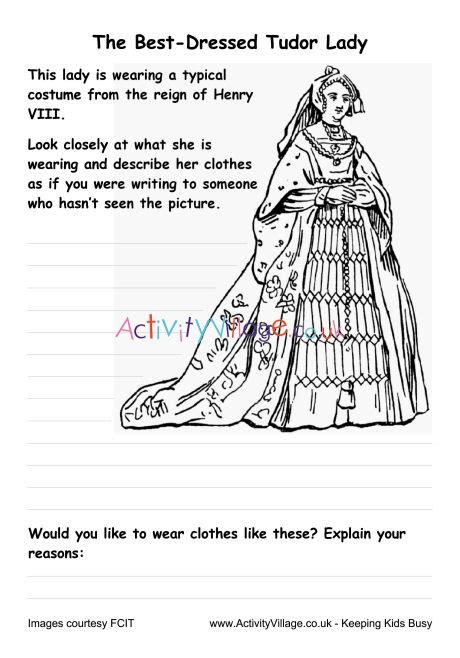 tudor worksheets free printable